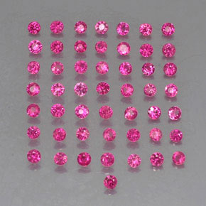 캐럿 천연 레드 핑크 루비 보석, 라운드 컷, 1.67 mm, VVS-VS