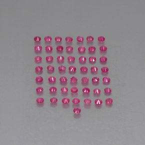 캐럿 천연 레드 핑크 루비 보석, 라운드 컷, 1.67 mm, VVS-VS