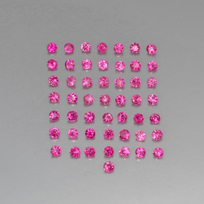 캐럿 천연 레드 핑크 루비 보석, 라운드 컷, 1.71 mm, VVS-VS