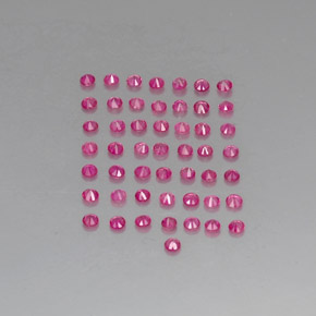 캐럿 천연 레드 핑크 루비 보석, 라운드 컷, 1.71 mm, VVS-VS