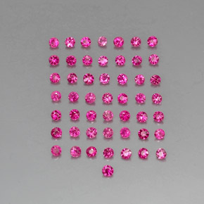 캐럿 천연 핑크 레드 루비 보석, 라운드 컷, 1.65 mm, VVS-VS