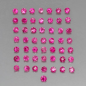 캐럿 천연 핑크 레드 루비 보석, 라운드 컷, 1.65 mm, VVS-VS