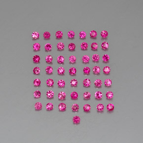 캐럿 천연 레드 핑크 루비 보석, 라운드 컷, 1.68 mm, VVS-VS
