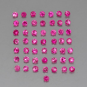 캐럿 천연 레드 핑크 루비 보석, 라운드 컷, 1.68 mm, VVS-VS