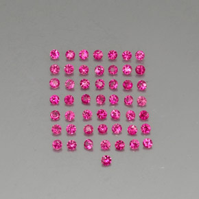캐럿 천연 핑크 레드 루비 보석, 라운드 컷, 1.71 mm, VVS-VS