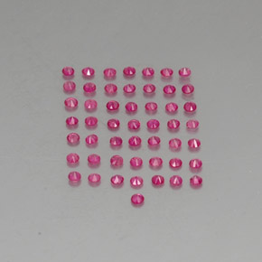 캐럿 천연 핑크 레드 루비 보석, 라운드 컷, 1.71 mm, VVS-VS