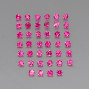 캐럿 천연 핑크 레드 루비 보석, 라운드 컷, 1.78 mm, VVS-VS