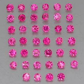 캐럿 천연 핑크 레드 루비 보석, 라운드 컷, 1.78 mm, VVS-VS