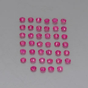 캐럿 천연 핑크 레드 루비 보석, 라운드 컷, 1.78 mm, VVS-VS