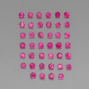캐럿 천연 핑크 레드 루비 보석, 라운드 컷, 1.89 mm, VVS-VS