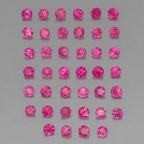 캐럿 천연 핑크 레드 루비 보석, 라운드 컷, 1.89 mm, VVS-VS