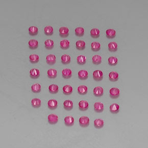 캐럿 천연 핑크 레드 루비 보석, 라운드 컷, 1.89 mm, VVS-VS