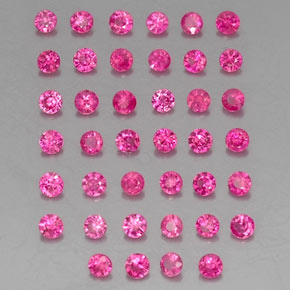 캐럿 천연 핑크 레드 루비 보석, 라운드 컷, 1.87 mm, VVS-VS