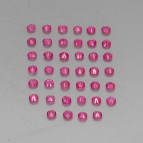 캐럿 천연 핑크 레드 루비 보석, 라운드 컷, 1.87 mm, VVS-VS