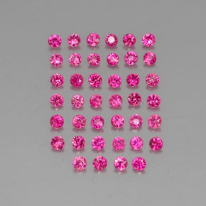 캐럿 천연 핑크 레드 루비 보석, 라운드 컷, 1.81 mm, VVS-VS