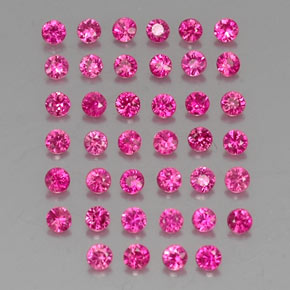 캐럿 천연 핑크 레드 루비 보석, 라운드 컷, 1.81 mm, VVS-VS