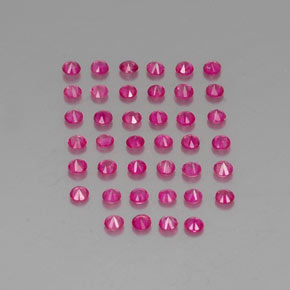 캐럿 천연 핑크 레드 루비 보석, 라운드 컷, 1.81 mm, VVS-VS