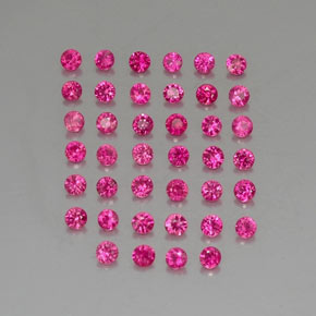 캐럿 천연 레드 핑크 루비 보석, 라운드 컷, 1.85 mm, VVS-VS