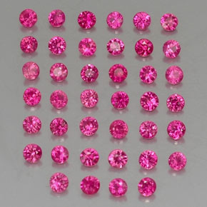캐럿 천연 레드 핑크 루비 보석, 라운드 컷, 1.85 mm, VVS-VS