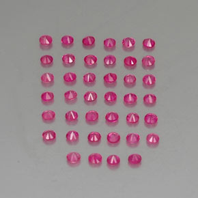캐럿 천연 레드 핑크 루비 보석, 라운드 컷, 1.85 mm, VVS-VS