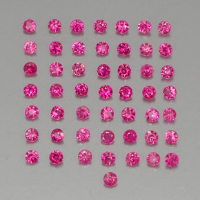 캐럿 천연 핑크 레드 루비 보석, 라운드 컷, 1.70 mm, VVS-VS