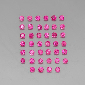 캐럿 천연 레드 핑크 루비 보석, 라운드 컷, 1.93 mm, VVS-VS