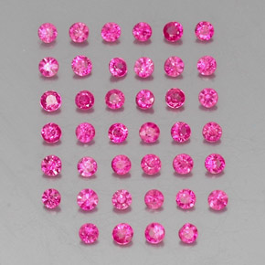 캐럿 천연 레드 핑크 루비 보석, 라운드 컷, 1.93 mm, VVS-VS