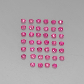 캐럿 천연 레드 핑크 루비 보석, 라운드 컷, 1.93 mm, VVS-VS