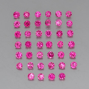 캐럿 천연 핑크 레드 루비 보석, 라운드 컷, VVS-VS