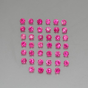 캐럿 천연 핑크 레드 루비 보석, 라운드 컷, 1.84 mm, VVS-VS
