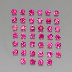 캐럿 천연 핑크 레드 루비 보석, 라운드 컷, 1.84 mm, VVS-VS