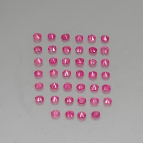 캐럿 천연 핑크 레드 루비 보석, 라운드 컷, 1.84 mm, VVS-VS