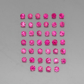 캐럿 천연 핑크 레드 루비 보석, 라운드 컷, 1.75 mm, VVS-VS