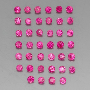 캐럿 천연 핑크 레드 루비 보석, 라운드 컷, 1.75 mm, VVS-VS