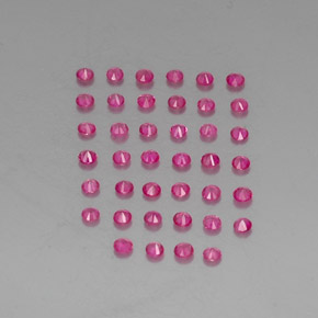 캐럿 천연 핑크 레드 루비 보석, 라운드 컷, 1.75 mm, VVS-VS
