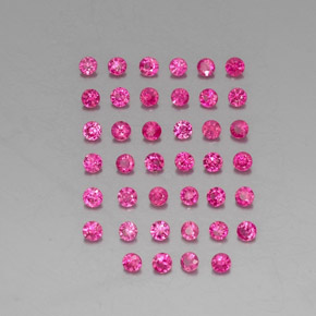 캐럿 천연 핑크 레드 루비 보석, 라운드 컷, 1.67 mm, VVS-VS