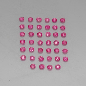 캐럿 천연 핑크 레드 루비 보석, 라운드 컷, 1.67 mm, VVS-VS