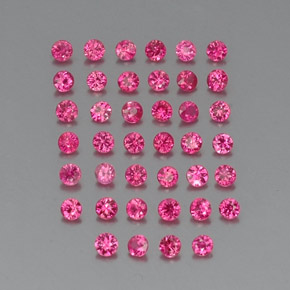 캐럿 천연 핑크 레드 루비 보석, 라운드 컷, 1.90 mm, VVS-VS