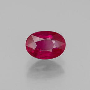 0.95캐럿 천연 핑크 레드 루비, 타원형 컷, 6.7×4.7 mm, VS-SI