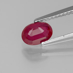 0.95캐럿 천연 핑크 레드 루비, 타원형 컷, 6.7×4.7 mm, VS-SI