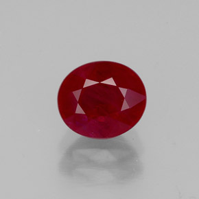 1.43캐럿 천연 핑크 레드 루비, 타원형 컷, 6.7×5.8 mm, VS-SI