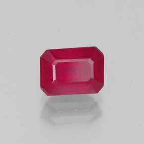 1.42캐럿 천연 핑크 레드 루비, 에메랄드 컷, 6.8×5 mm, VS-SI