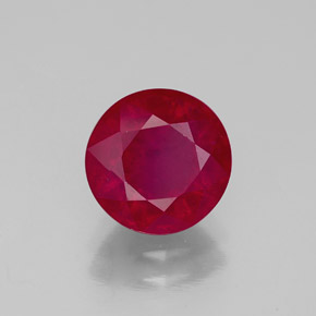 2.58캐럿 천연 핑크 레드 루비, 라운드 컷, 7.93 mm, SI