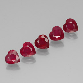 캐럿 천연 핑크 레드 루비 보석, 하트 모양, 6.1×6 mm, VS-SI