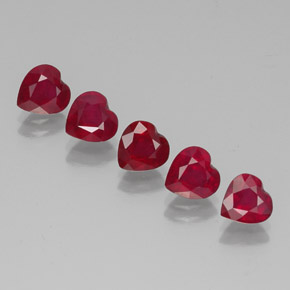 캐럿 천연 핑크 레드 루비 보석, 하트 모양, 6.1×6 mm, VS-SI