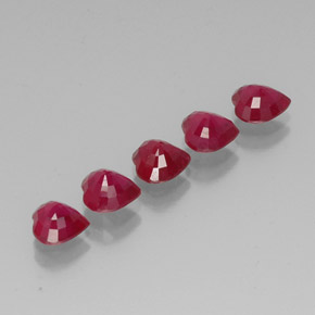 캐럿 천연 핑크 레드 루비 보석, 하트 모양, 6.1×6 mm, VS-SI