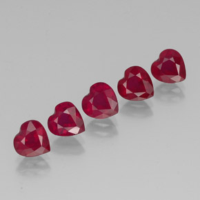 캐럿 천연 핑크 레드 루비 보석, 하트 모양, 6.2×6 mm, VS-SI