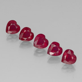 캐럿 천연 핑크 레드 루비 보석, 하트 모양, 6.2×6 mm, VS-SI