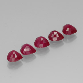 캐럿 천연 핑크 레드 루비 보석, 하트 모양, 6.2×6 mm, VS-SI