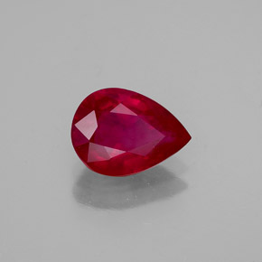 1.37캐럿 천연 핑크 레드 루비, 배 모양, 8.1×6 mm, VS-SI
